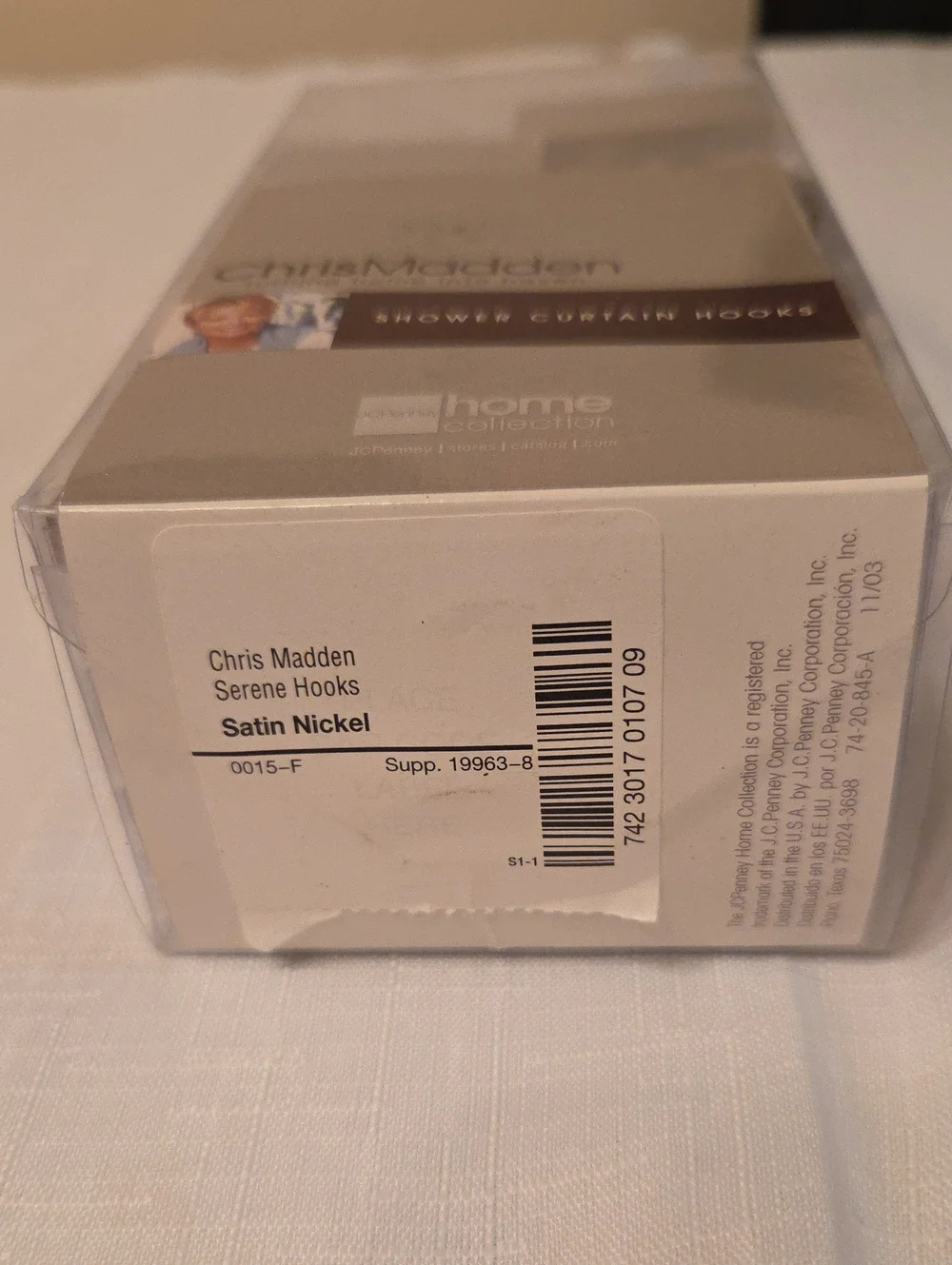 Chris Madden Shower Curtain Hooks Satin Nickel Silver Color Rectangle